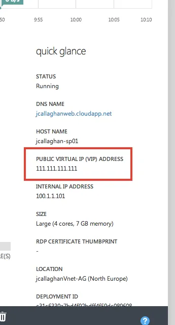 Virtual Machine Quick Glance information