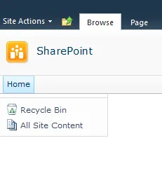 Empty SharePoint Quick Launch