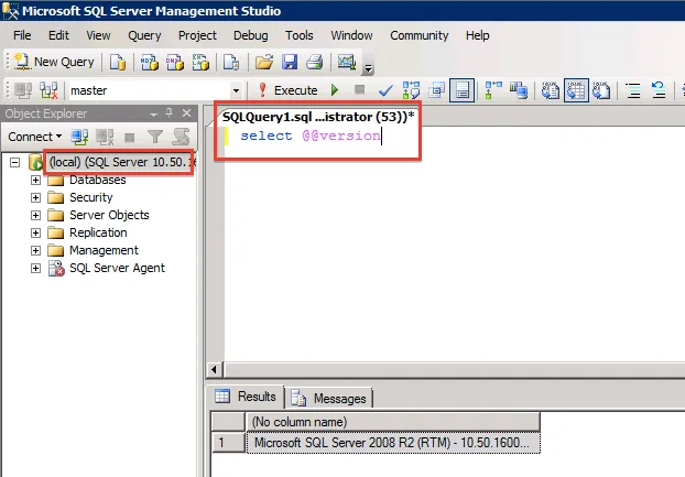 Identifying Microsoft SQL Server version using Microsoft SQL Server Management Studio