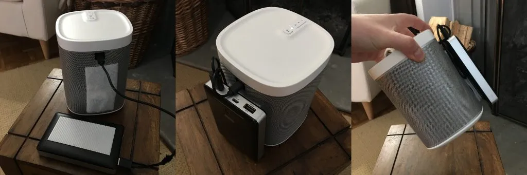 Sono Play:1 with battery attached using velcro