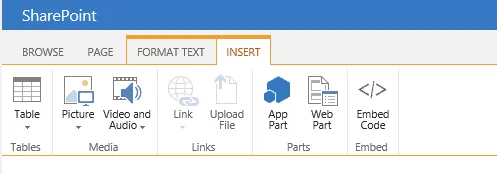 Insert action to embed code