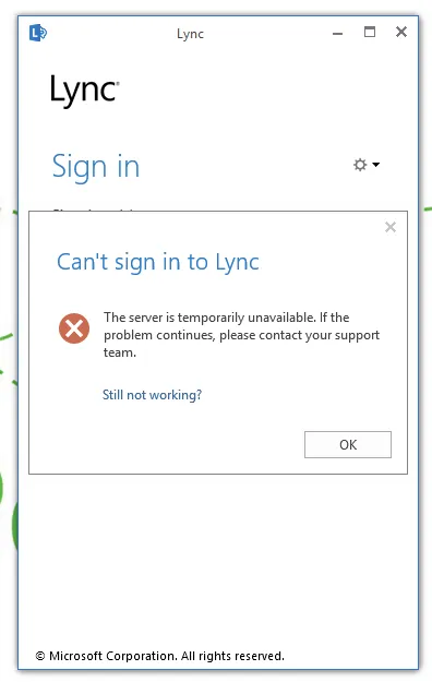 The server is temporarily unavailable