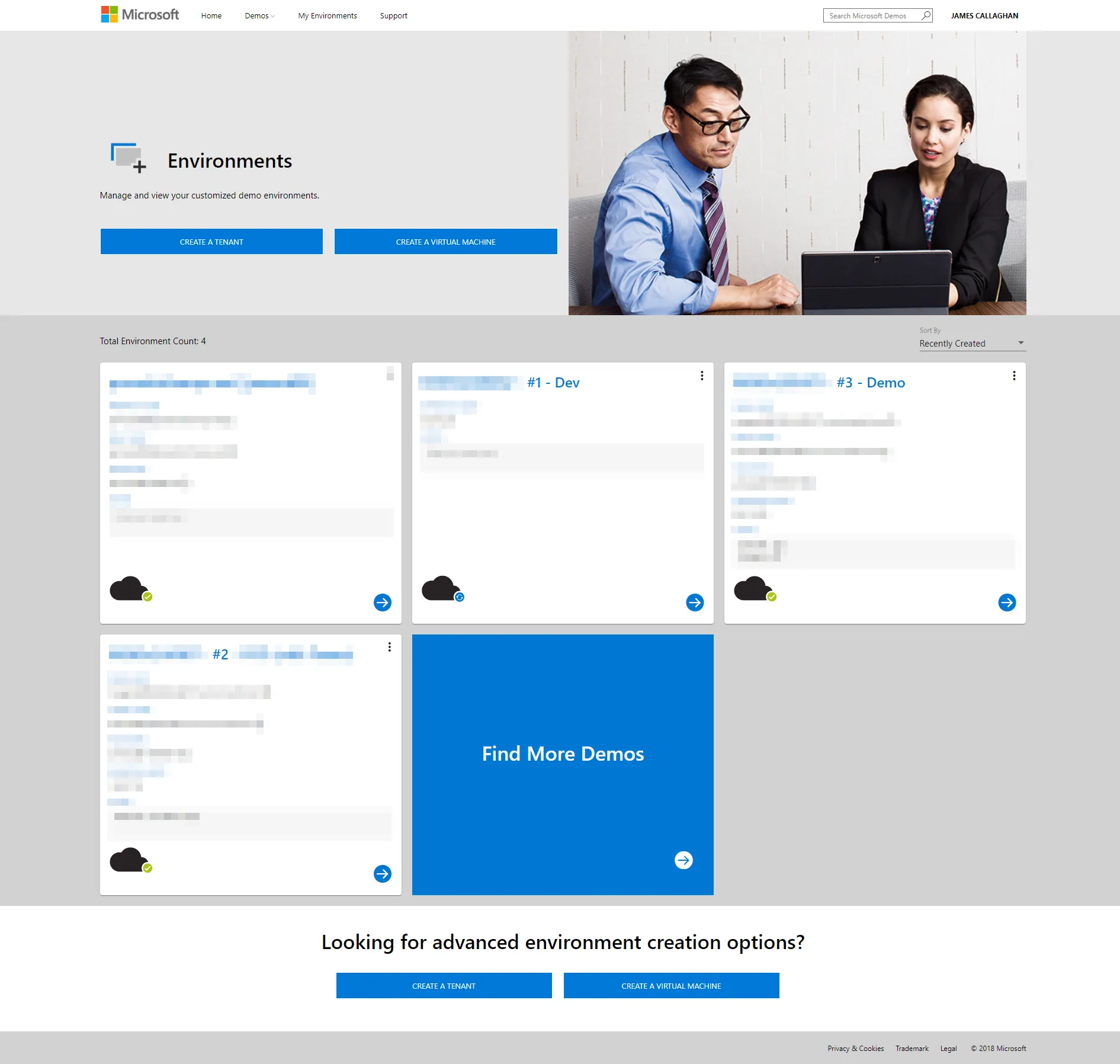 Screenshot of my Office 365 environments from Microsoft Demo