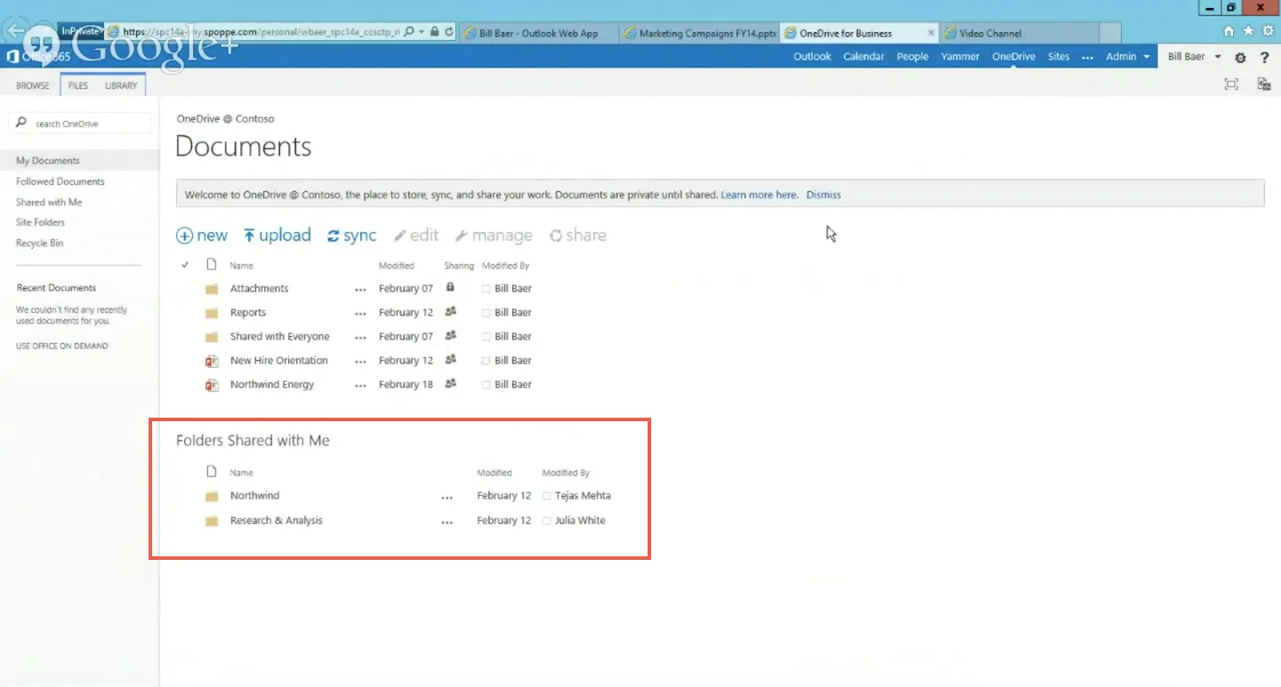 Folders Shared with me summary in the next version of SharePoint.