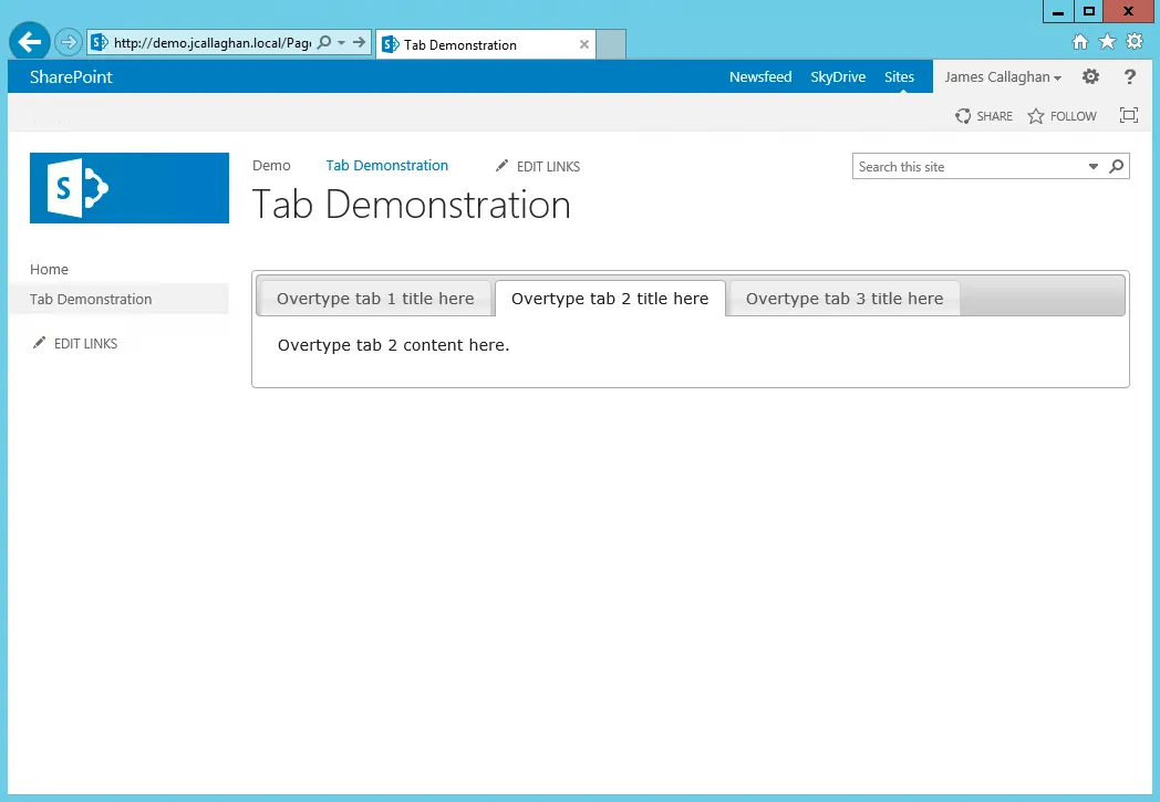 Tabs demonstration