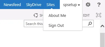 No sign in as different user missing in SharePoint 2013
