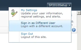 Sign in as Different User in SharePoint 2010